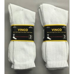 Men's White Crew Sock Size 10-13 