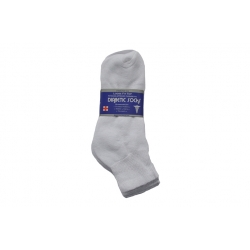 Diabetic White Quarter Socks Size 13-15