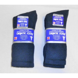 Diabetic Crew Socks Navy Size 10-13