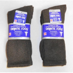 Diabetic Crew Socks Brown Size 10-13