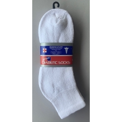 Diabetic Quarter Socks White Size 9-11