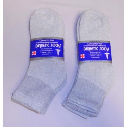 Diabetic Quarter Socks Grey Size 9-11