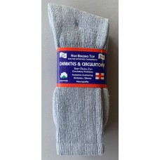 Grey Diabetic Crew Sock Size 10-13