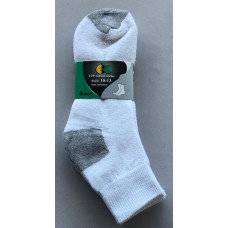 White Quarter Sock w/ Grey Heel & Toe Size 10-13 White Quarter Sock w/ Grey Heel & Toe Size 10-13