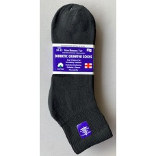 Black Diabetic Quarter Socks Size 10-13 Black Diabetic Quarter Socks Size 10-13