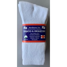 White Diabetic Crew Socks Size 9-11