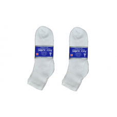 White Diabetic Quarter Socks Size 13-15