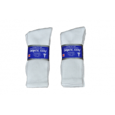 White Diabetic Crew Socks Size 13-15