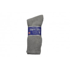 Grey Diabetic Crew Socks Size 13-15