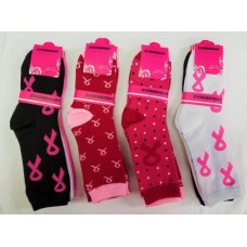 Breast Cancer Awareness Crew Socks Size 9-11