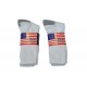 White Crew Sock w/ Grey Heel & Toe Size 9-11