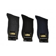 Men's Cotton Ribbed Dress Socks - Size 10-13